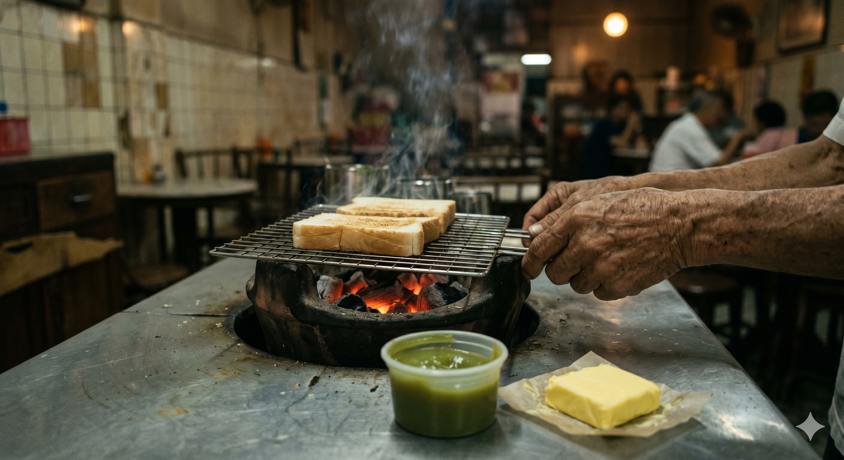 07:41 — Auntie Rose, charcoal toast.